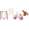 Toyland® Ensemble daccessoires pour maison de poupée/fée/poupée - 4 pièces - Vélo, balançoire, scie et échelles