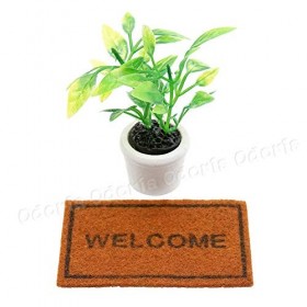 Odoria Miniature 1/12 Tapis et Plante Accessoire Maison de Poupée