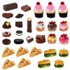 cobee Ensemble de nourriture miniature pour maison de poupée, 30 pièces, modèles de mini hamburgers mixtes en résine, accesso