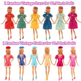 Festfun 18 Pcs Vêtements & Accessoires Vintage de Poupée de 11,5 Pouces - 5 Vêtements Robes Élégants Vintage 10 Paires de Cha