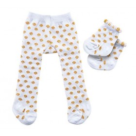 Heless-477 cm Collants avec Chaussettes pour poupée à Pois dorés 35-45 cm, 10128281, Or, Taille Unique