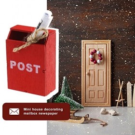 OTOTEC 2pcs Boîte aux Lettres en Bois pour Maison de Poupée Miniature Journal 1:12 Échelle Mini Boîte aux Lettres Jouet Ornem