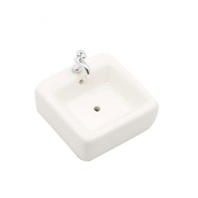 Hilai Meubles de Maison de poupées, lavabo de Salle de Bain carré de poupée carré 1:12 ACCESSORIE DE LA Basin DE Salle DE Sal