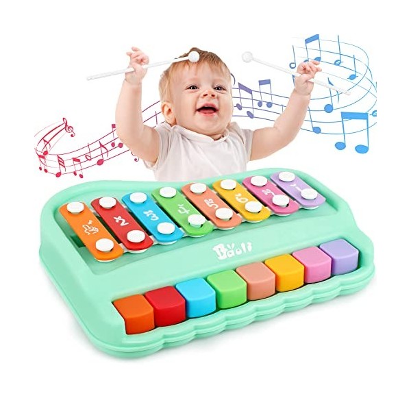 Baoli Xylophone pour Enfant,Musique Instruments Jouets Multifonctions pour Filles Garçons,Jouet Enfant Clavier Piano Bebe 8 é