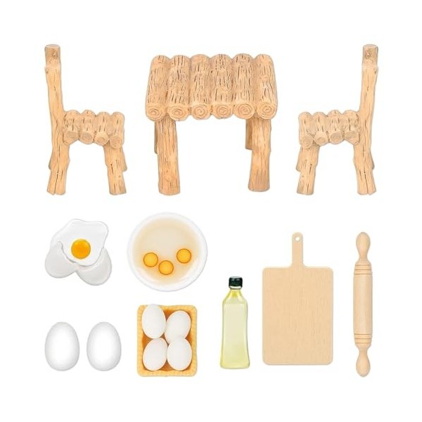 UQTUKO Accessoires de Cuisine de Noël Miniature, 15 pièces Miniatures Accessoires 1:12 Miniature Maison de poupée Kit de Noël