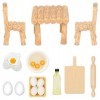 UQTUKO Accessoires de Cuisine de Noël Miniature, 15 pièces Miniatures Accessoires 1:12 Miniature Maison de poupée Kit de Noël