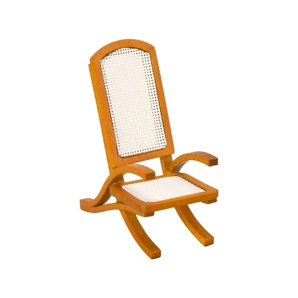 MagiDeal Chaise en Osier en Bois pour Maison de poupée, Fauteuil Miniature, canapé Simple, Petit Artisanat, Chaise Longue pou