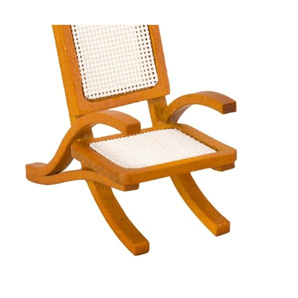 MagiDeal Chaise en Osier en Bois pour Maison de poupée, Fauteuil Miniature, canapé Simple, Petit Artisanat, Chaise Longue pou