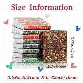 16 Pièces Livres de Maison de Poupée Miniatures à lÉchelle 1:12 Livres de Sorts de Miniatures Intemporels Mini Modèle de Cah