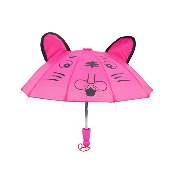 Poupée parapluie, mini animal mignon avec oreilles oreille parapluie accessoire de poupée pour 18 pouces bébé poupée cadeau d