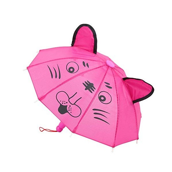 Poupée parapluie, mini animal mignon avec oreilles oreille parapluie accessoire de poupée pour 18 pouces bébé poupée cadeau d