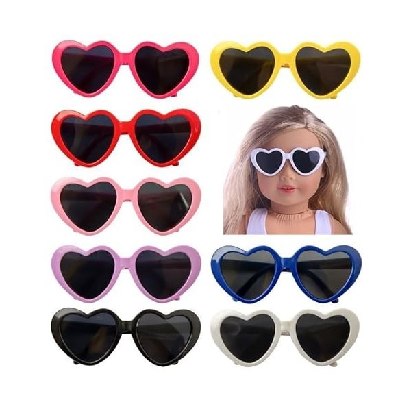 Sunportzida Lot de 8 paires de lunettes pour poupée, animal domestique, chien, chat, cosplay, fête, accessoires pour poupées 