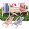 Cobee Lot de 4 chaises de plage miniatures pour maison de poupée miniature 1:12 - Accessoires dextérieur - Mini chaises jume