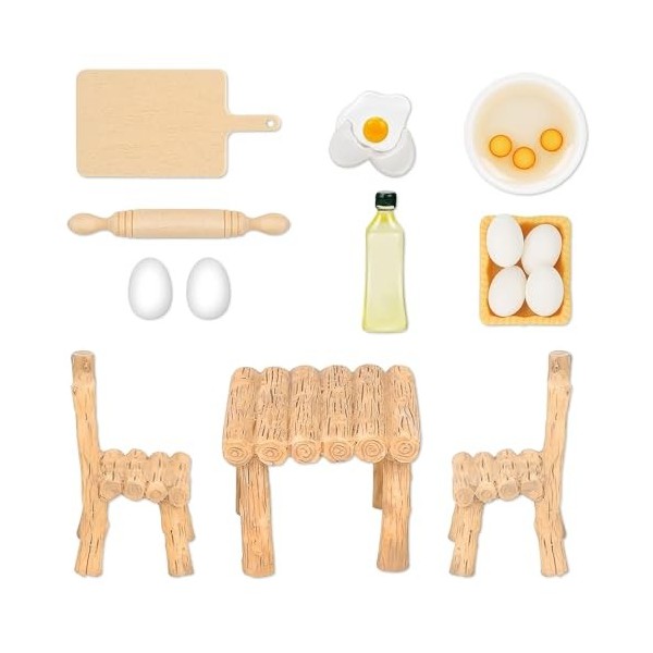 BNGXR Ensemble de Cuisson Miniature, Kit de Noël Miniature pour Lutin, Miniature Objet Mini Ornements de Meubles de Noël, Min