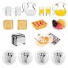 simarro Lot de 46 accessoires miniatures pour maison de poupée, échelle 1:12, mini machine à toaster, pain, lait, œufs, tasse