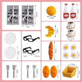Accessoires pour Maisons de Poupées et GNOME Miniatures, 24 Pièces Ensemble de Petit-Déjeuner Cuisine Noël Décoration Cadeau,