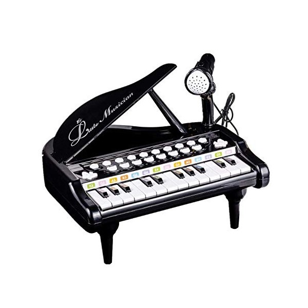 Piano Toys Clavier pour filles de 1 an et plus, cadeau danniversaire, instrument de musique avec microphone, 31 touches, ros