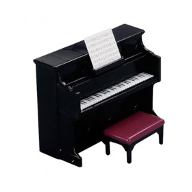 F Fityle Piano avec Tabouret pour Maison de poupée, Mini Meuble, Jouet, Instrument de Musique Miniature pour Maison de poupée