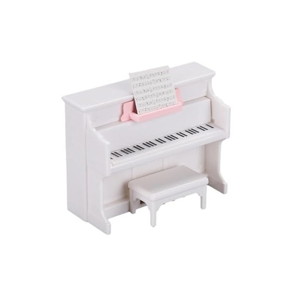 F Fityle Piano avec Tabouret pour Maison de poupée, Mini Meuble, Jouet, Instrument de Musique Miniature pour Maison de poupée