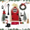 Amaxiu Lot de 22 pièces de porte de Noël miniature en forme delfe pour maison de poupée, nain de Noël, décoration de porte d