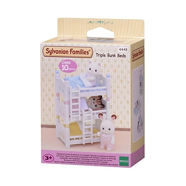 Sylvanian Families - Le Village - Les Plastique Lits Superposés A 3 Couchettes Bébés - 4448 - Meubles et Accessoires Poupée -