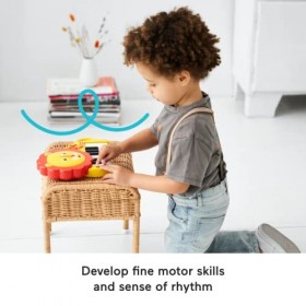 Fisher-Price- Pianola Leoncino Licensing Piano Lion, 22292, Red/Yellow