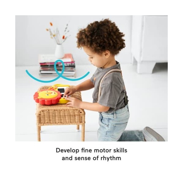 Fisher-Price- Pianola Leoncino Licensing Piano Lion, 22292, Red/Yellow