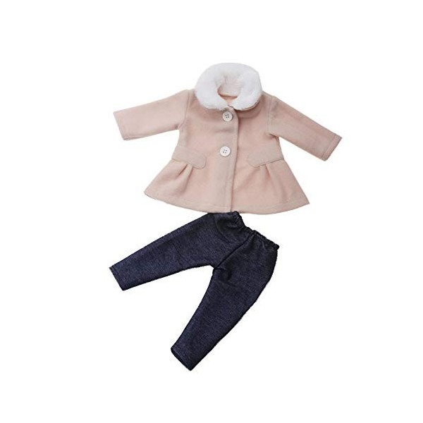 Jilibaba Vêtements de poupée manteau pantalon tenues enfants jouet accessoire cadeau pour poupées American Girl D 46 cm