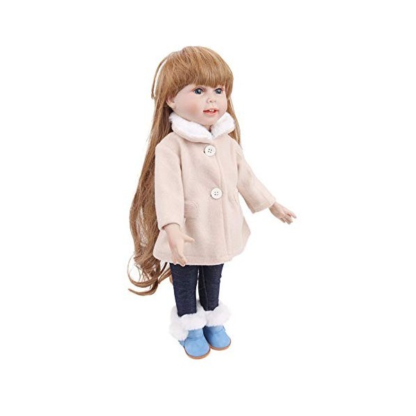 Jilibaba Vêtements de poupée manteau pantalon tenues enfants jouet accessoire cadeau pour poupées American Girl D 46 cm