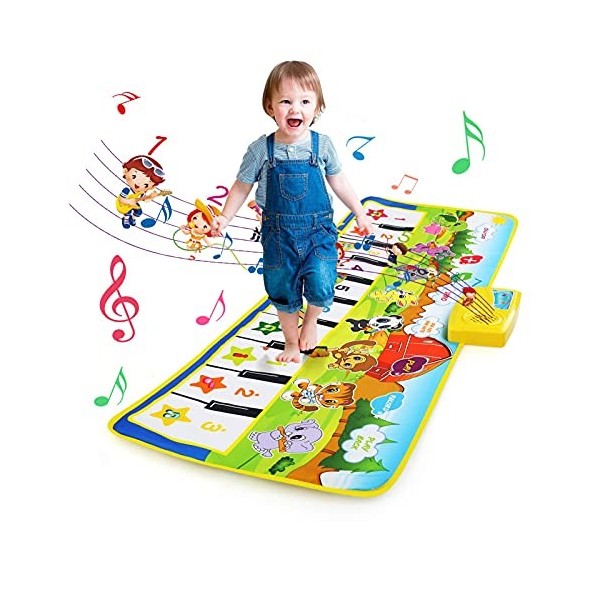 NEWSTYLE Jouet Enfant Garçons Filles,Tapis de Piano Musical Enfant 2 Ans,Jouet de Piano Tapis De Danse Piano Mat,Tapis de Jeu