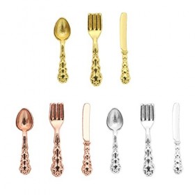 The Lord of the Tools Ensemble de 36pcs Couverts Miniatures pour Maison de Poupée 1:12 Échelle Mini Vaisselle Simulation Modè