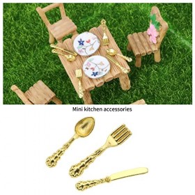 The Lord of the Tools Ensemble de 36pcs Couverts Miniatures pour Maison de Poupée 1:12 Échelle Mini Vaisselle Simulation Modè