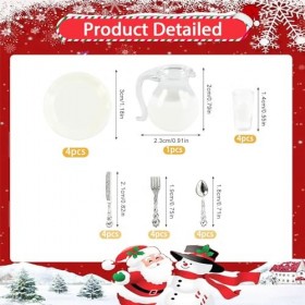 Abnaok Accessoires miniatures pour maison de poupée, 21 pièces, service à thé miniature, meubles miniatures, assiettes, verre