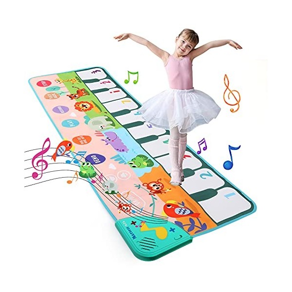 Tapis de piano pour enfants, tapis musical tapis de danse avec 8
