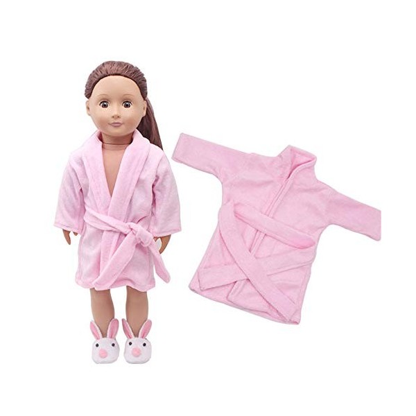 Jilibaba Vêtements de poupée peignoir de bain accessoires de costume pour enfants cadeau pour poupée American Girl 46 cm 1 pi