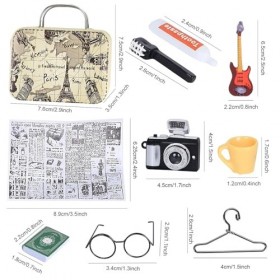 Lotvic Lot de 12 accessoires miniatures pour maison de poupée miniature, décoration vintage miniature, accessoires de porte d