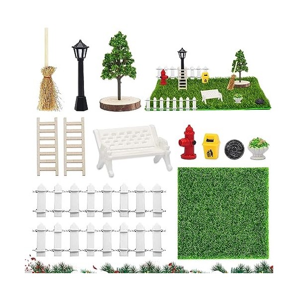 Riisoyu Miniature Jardin Ornements, 13 Mini Outils de Jardin Miniatures DIY Accessoires Jardin Miniature pour Décorer la Mais