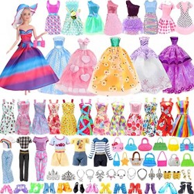 41 Vêtements pour Poupées 11.5", Vêtement Accessoires de Poupée Fille avec 4 Robes de soirée + 3 Robes + 5 Mini Robes + 2 Top