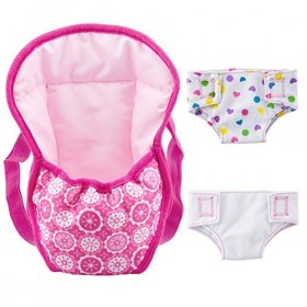 ZWOOS Sac à Dos Porte-bébé et Couches pour Baby Poupée, Accessoires pour 18" Poupées 40-45 cm 