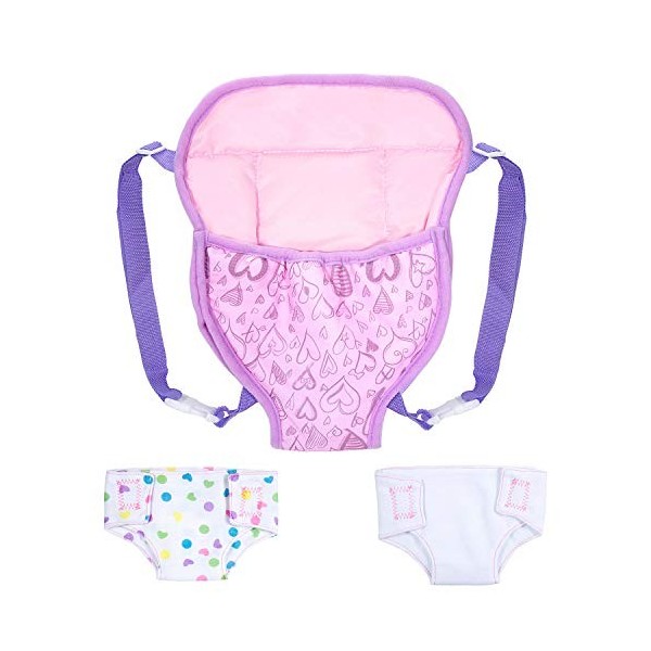 ZWOOS Sac à Dos Porte-bébé et Couches pour Baby Poupée, Accessoires pour 18" Poupées 40-45 cm 