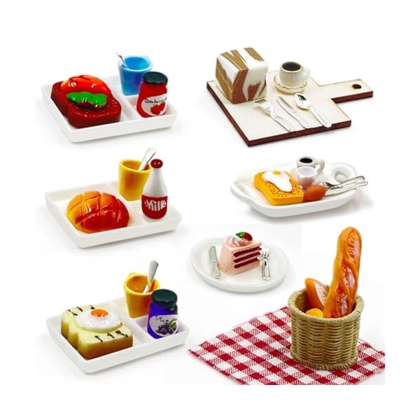 37 Pièces Ensemble de Nourriture Miniature Boisson pour Poupée, Accessoires de Cuisine Objets Miniature 1/12, Accessoire Mais