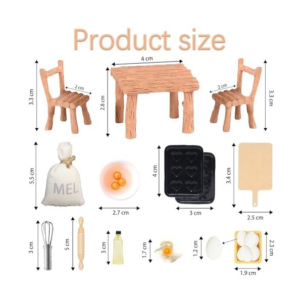 Kit Accessoires Cuisine Miniature Pour Maison De Poupée - 45 Pièces Détail Réaliste - Bois, Résine, Métal - Jeu Créatif Enfant