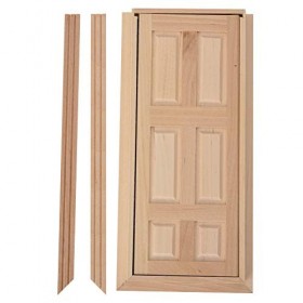 1:12 Porte Modèle de Meubles de Maison de Poupée, Meubles Miniatures Porte en Bois non Peinte pour Poupées Bricolage Accessoi