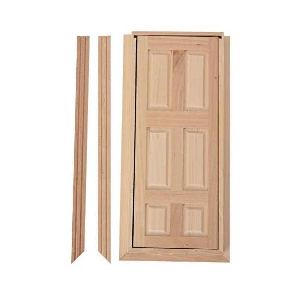 1:12 Porte Modèle de Meubles de Maison de Poupée, Meubles Miniatures Porte en Bois non Peinte pour Poupées Bricolage Accessoi