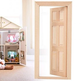 1:12 Porte Modèle de Meubles de Maison de Poupée, Meubles Miniatures Porte en Bois non Peinte pour Poupées Bricolage Accessoi