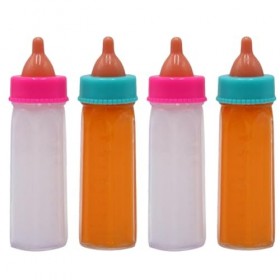 4Pcs Biberon de poupée, 10ml Biberon de lait de poupée Biberon de poupée magique Jouet de poupée Pretend Playset Bouteille de