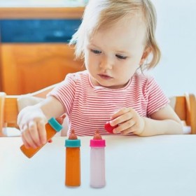 4Pcs Biberon de poupée, 10ml Biberon de lait de poupée Biberon de poupée magique Jouet de poupée Pretend Playset Bouteille de