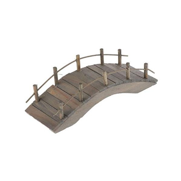 Toygogo Miniature Pont Jardin en Bois Meuble Modèle Décoration Accessoire Extérieurs pour Maisons de Poupées 1/12 - Grand