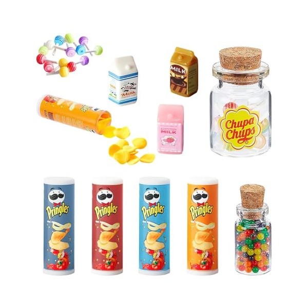 Lotvic Mini Aliments pour Maison de Poupée, Mini Jouets Alimentaires pour Enfants, Miniatures pour Aliments, Ensemble de Nour