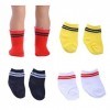 Hinleise 4 paires de chaussettes de poupée de couleur unie pour poupée américaine de 18 pouces accessoire de costume jaune ro